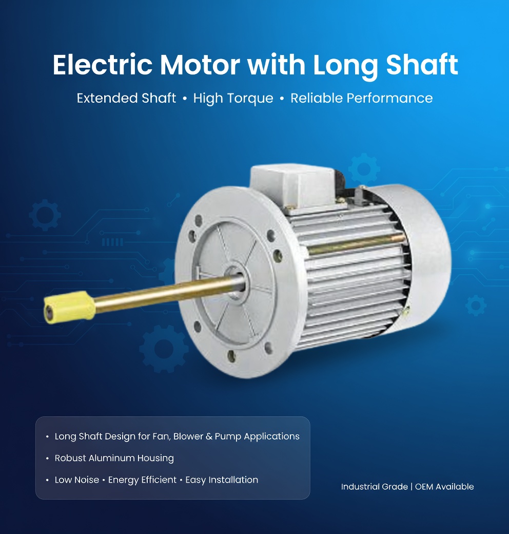 Electric Motor with Long Shaft